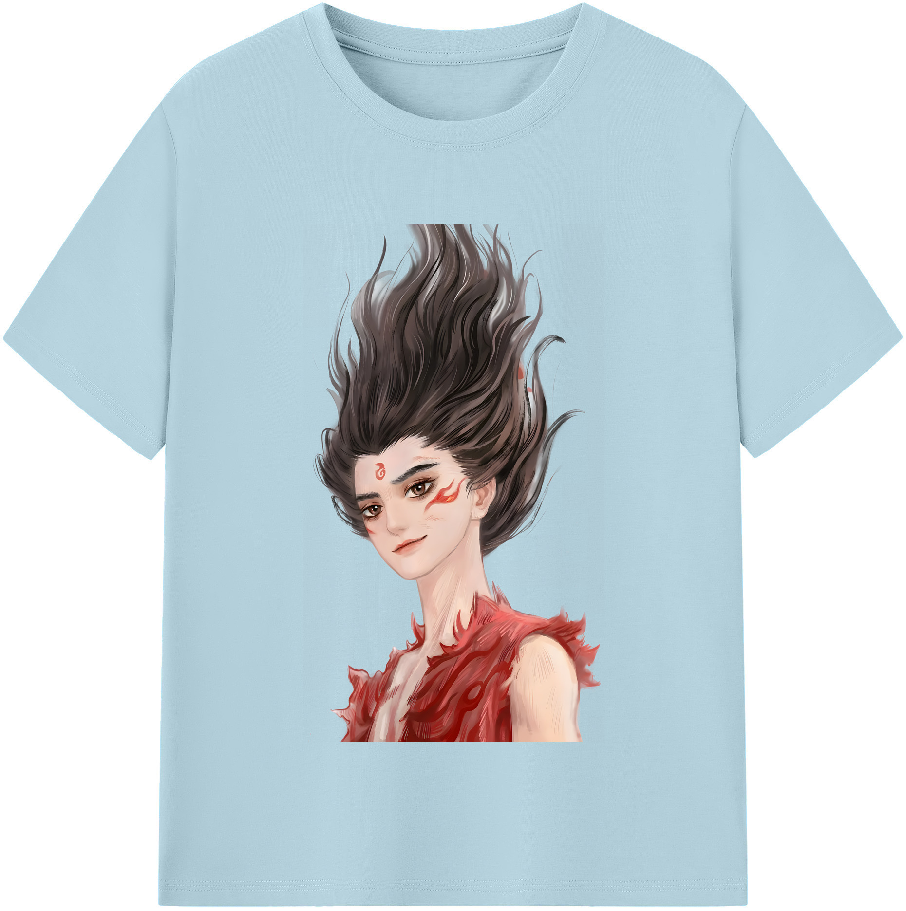 （画像用） Ne Zha 2 ナタ 魔童の大暴れ 綿100％半袖Tシャツ（フロントプリント）